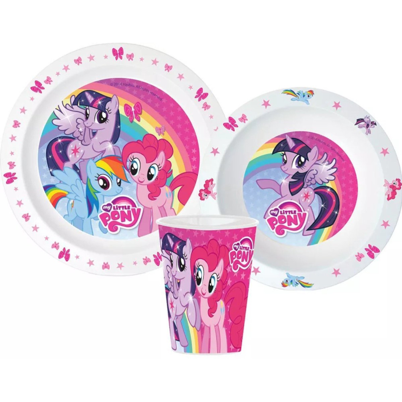 My Little Pony kinderserviesset 3-delig – Bord, kom en beker